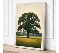 Solitary Oak Scandinavian Canvas Wall Art Print 24x16 Inch (61 x 41 cm)