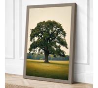 Solitary Oak Scandinavian Canvas Wall Art Print 24x16 Inch (61 x 41 cm)