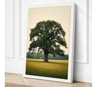 Solitary Oak Scandinavian Canvas Wall Art Print 30x20 Inch (76 x 51 cm)
