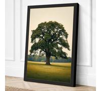 Solitary Oak Scandinavian Canvas Wall Art Print 36x24 Inch (91 x 61 cm)