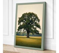 Solitary Oak Scandinavian Canvas Wall Art Print 36x24 Inch (91 x 61 cm)