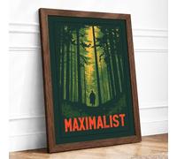 Solitary Path Into Forest Vintage Framed Wall Art Print A2 (59.4×42cm) Walnut, Wall Decor for Living Room, Bedroom, Office & Home, Ready to Hang, Art Gift