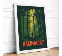 Solitary Path Into Forest Vintage Framed Wall Art Print A2 (59.4×42cm) White, Wall Decor for Living Room, Bedroom, Office & Home, Ready to Hang, Art Gift