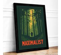 Solitary Path Into Forest Vintage Framed Wall Art Print A3 (42×29.7cm) Black, Wall Decor for Living Room, Bedroom, Office & Home, Ready to Hang, Art Gift