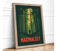 Solitary Path Into Forest Vintage Framed Wall Art Print A4 (29.7×21cm) Oak, Wall Decor for Living Room, Bedroom, Office & Home, Ready to Hang, Art Gift