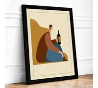 Solitary Reflection Modern Framed Wall Art Print A4 (29.7×21cm) Black, Wall Decor for Living Room, Bedroom, Office & Home, Ready to Hang, Art Gift