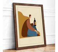 Solitary Reflection Modern Framed Wall Art Print A4 (29.7×21cm) Walnut, Wall Decor for Living Room, Bedroom, Office & Home, Ready to Hang, Art Gift