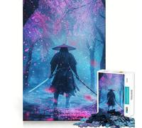 Solitary Sakura Samurai Hard Jigsaw Puzzle for Adults 1000 Pieces Mind Puzzle Calm Relax Art Assembly (50x75cm)