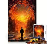 Solitary Sunset 1000 Piece Jigsaws for Adults Puzzle Mind Exercise Toy Family Bond Precision Cut Creative Gift (38x52cm)