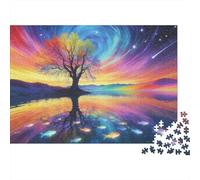Solitary Tree by The Lake Jigsaw Puzzles for Adults Interesting Puzzles 1000 Jigsaws Brain Challenge Home Decoration Gifts 38x26cm/1000pcs
