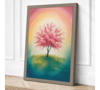 Solitary Tree in Soft Light Canvas Wall Art Print 24x16 Inch (61 x 41 cm)