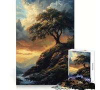 Solitary Tree on Cliff Hard Jigsaw Puzzle for Adults 1000 Pieces Improve Memory Relaxed Mind Sharp Edge Stylish Gift (38x26cm)