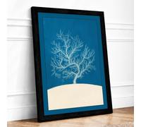 Solitary Tree on Hill Minimalist Framed Wall Art Print A1 (84.1×59.4cm)
