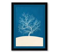 Solitary Tree on Hill Minimalist Framed Wall Art Print A1 (84.1×59.4cm) Black, Wall Decor for Living Room, Bedroom, Office & Home, Ready to Hang, Art Gift
