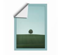 Solitary Tree on Hill Scandinavian Unframed Wall Art Print A3 (42×29.7cm), Wall Decor for Living Room, Bedroom, Office & Home, Art Gift