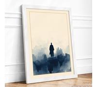 Solitary Vigil Japandi Framed Wall Art Print A3 White