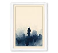Solitary Vigil Japandi Framed Wall Art Print A4 (29.7×21cm) White, Wall Decor for Living Room, Bedroom, Office & Home, Ready to Hang, Art Gift