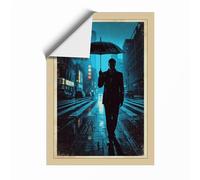 Solitary Walk at Night Modern Unframed Wall Art Print A3 (42×29.7cm), Wall Decor for Living Room, Bedroom, Office & Home, Art Gift