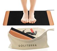 Soliterra Grounding Mat for Feet - Foldable Earthing Grounding Mat for Bed with Tester Pen & Cord - Lightweight PMF Pad for Sleep, Meditation, Office, Yoga & Stress Relief - Canvas Bag, Desert Dusk