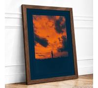 Solitude at Sunset Vintage Framed Wall Art Print A3 (42×29.7cm) Walnut, Wall Decor for Living Room, Bedroom, Office & Home, Ready to Hang, Art Gift