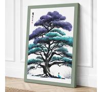 Solitude Beneath the Tree Canvas Wall Art Print 24x16 Inch (61 x 41 cm)
