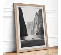 Solitude Between Cliffs Minimalist Framed Wall Art Print A2 (59.4×42cm)