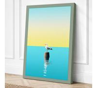 Solitude by the Sea Canvas Wall Art Print 36x24 Inch