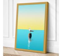 Solitude by the Sea Canvas Wall Art Print 36x24 Inch