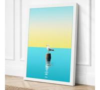 Solitude by the Sea Canvas Wall Art Print 36x24 Inch