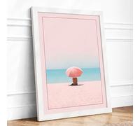 Solitude by the Sea Minimalist Framed Wall Art Print A1 White