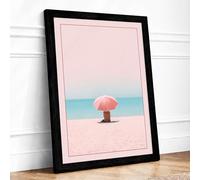 Solitude by the Sea Minimalist Framed Wall Art Print A4 (29.7×21cm) Black, Wall Decor for Living Room, Bedroom, Office & Home, Ready to Hang, Art Gift