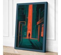 Solitude in the City Modern Canvas Wall Art Print 36x24 Inch (91 x 61 cm)