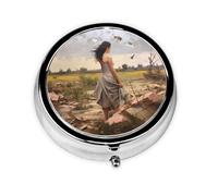 Solitude in Wasteland Cute Pill Organizer - AM PM Pill Box, Small & Large Travel Pill Case, Unique Custom Design, Iron Plating, Perfect for Purse and On-The-Go