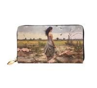 Solitude In Wasteland print Wallet for Travel, Leather Wallet with Zipper