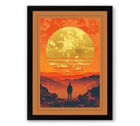 Solitude Under Strange Skies Vintage Framed Wall Art Print A1 (84.1×59.4cm) Black, Wall Decor for Living Room, Bedroom, Office & Home, Ready to Hang, Art Gift