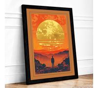 Solitude Under Strange Skies Vintage Framed Wall Art Print A1 Black