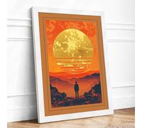 Solitude Under Strange Skies Vintage Framed Wall Art Print A1 White