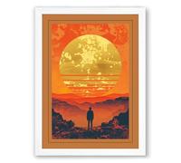 Solitude Under Strange Skies Vintage Framed Wall Art Print A3 (42×29.7cm) White, Wall Decor for Living Room, Bedroom, Office & Home, Ready to Hang, Art Gift