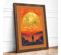 Solitude Under Strange Skies Vintage Framed Wall Art Print A3 Walnut