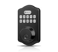 Solity AT1 Smart Lock for Airbnb & Rentals - Wi-Fi/Bluetooth Enabled Keypad Lock with Auto Lock, 100 Guest Codes, Easy Install, Matte Black