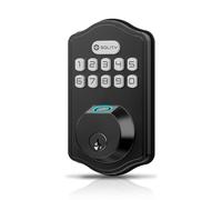 Solity Smart Digital Electric Deadbolt Keypad Lock, Keyless Entry, Auto Lock, 100 Custom Codes, Easy Installation, Exterior Front Entry Door, Residential, Fingerprint (Black, Biometric)