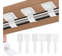 Solivive 100 PCS Under Desk Cable Management, Self-Adhesive Reusable Cable Ties Clips Straps, Desk Cable Tidy Wire Organizer for TV Data Cables, Headphones Electronic Wires（White, Small）