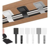 Solivive 100 PCS Under Desk Cable Management, Self-Adhesive Reusable Cable Ties Clips Straps, Desk Cable Tidy Wire Organizer for TV Data Cables, Headphones Electronic Wires(Black+White+Gray,Small)