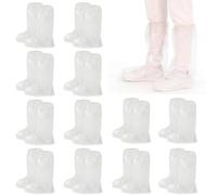 Solivive 12 Pairs Disposable Waterproof Shoe Covers - Thickened 8g/Piece Clear 50x39cm Knee-High Non-Slip Boot Protectors for Rainy Days, Outdoor Work, Renovation & Home Dustproof