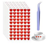 Solivive 1800 Pcs Red Heart Stickers, Small Glitter Sparkly Self-Adhesive 0.5in Mini Heart Decals for Valentine's Day, Student Reward, Crafting, Envelope Decor, Wedding Gift Wrapping