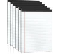 Solivive 6 Pack A4 Pads of Lined Paper, Thick Double-Side Printed Lined Paper Pads, 50 Sheets 11.65x8.5in Ruled Refill Pad, A4 Writing Pads Lineds for Workers, Teenagers, Adults at Work/School/Office