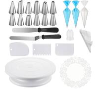 Solivive 81-Piece Cake Decorating Kit, Cake Turntable, Piping Bags and Nozzles, Icing Piping Kit, Cake Decorating Tools, Baking Supplies, with Cake Boards for Beginners and Professionals