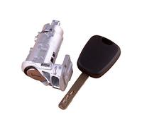 SOLKIN Front Left Door Lock Barrel with Key Kit Fit for Renault Master, Clio, Trafic III, Kangoo - Silver & Black - Metal Plastic - 7701209836