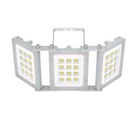 SOLLA-2025 Lite 150W LED Outdoor Floodlight, 15000LM, 6000K Daylight White IP66 Waterproof, 3 Heads Adjustable Outdoor Security Lighting for Parking Lots, Courtyards, Gardens-Grey