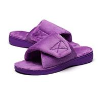 SOLLBEAM Women's Plantar Fasciitis Fuzzy House Orthopedic Adjustable Slippers With Arch Support Orthotic Heel Cup Sandals For Ladies, Purple01, 11 UK